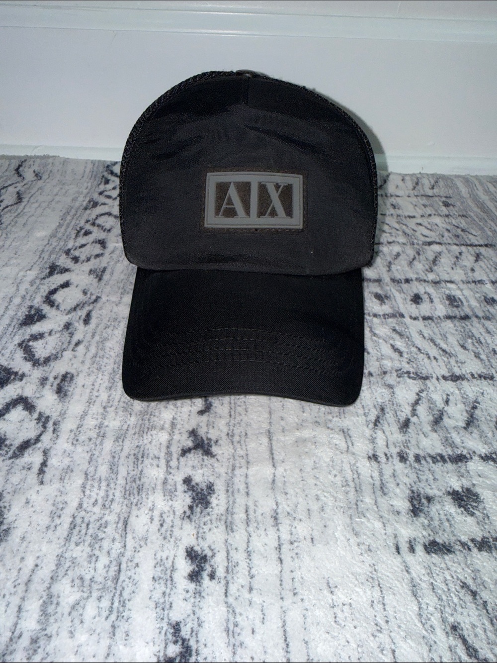 A|X Armani Exchange Black Baseball Cap with Front Logo Patch